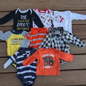 Boys long sleeve onesie bundle
